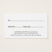 モダンエレガントフェイク金ゴールドはっきりしたサロン (裏面)