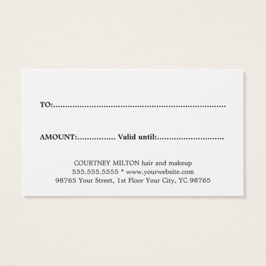 モダンエレガントフェイク金ゴールドはっきりしたサロン (裏面)