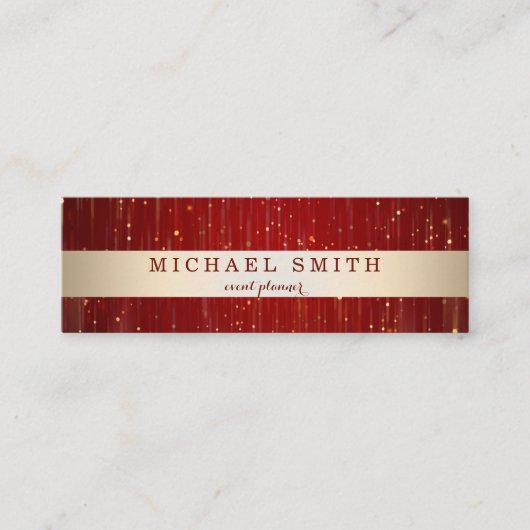 モダンエレガントフェイク金ゴールドストライプの スキニー名刺 (正面)