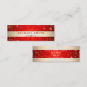 モダンエレガントフェイク金ゴールドストライプの スキニー名刺 (正面/裏面)