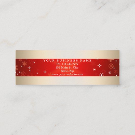 モダンエレガントフェイク金ゴールドストライプの スキニー名刺 (裏面)