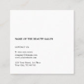 モダンエレガントフェイク金ゴールドストライプメイクアップアーティスト スクエア名刺 (裏面)