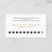 モダンエレガントフェイク金ゴールドハート線美しいロイヤリティ ロイヤリティカード (裏面)