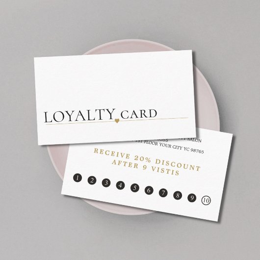 モダンエレガントフェイク金ゴールドハート線美しいロイヤリティ ロイヤリティカード