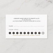 モダンエレガントフェイク金ゴールドハート線美しいロイヤリティ ロイヤリティカード (裏面)