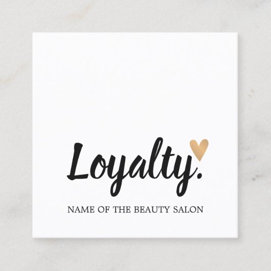 モダンエレガントフェイク金ゴールドハート美しいロイヤリティカード ロイヤリティカード (正面)