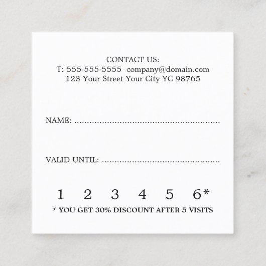 モダンエレガントフェイク金ゴールドハート美しいロイヤリティカード ロイヤリティカード (裏面)