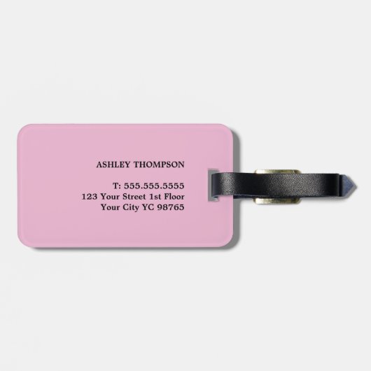 モダンエレガントフェイク金ゴールドハート ラゲッジタグ (裏面横)