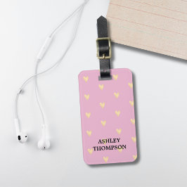 モダンエレガントフェイク金ゴールドハート ラゲッジタグ