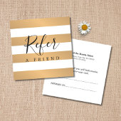 モダンエレガントフェイク金ゴールド白ストライプ 紹介カード