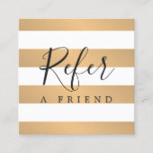 モダンエレガントフェイク金ゴールド白ストライプ 紹介カード (正面)