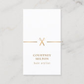 モダンエレガントフェイク金ゴールド白美容師 名刺 (正面)