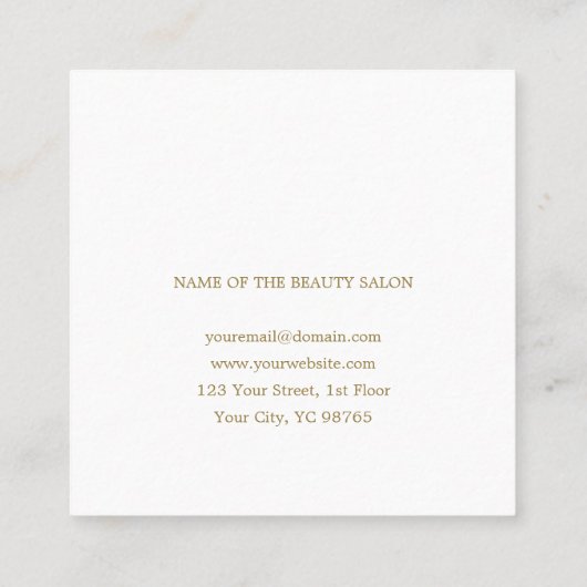 モダンエレガントフェイク金ゴールド スクエア名刺 (裏面)