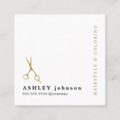 モダンエレガントフェイク金ゴールド スクエア名刺 (正面)