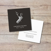 モダンエレガントフェイク銀シザーコーム スクエア名刺