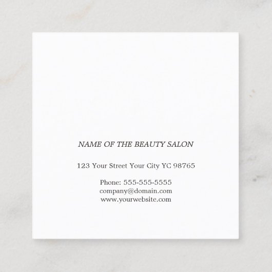 モダンエレガントフェイク銀シザーコーム スクエア名刺 (裏面)