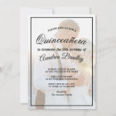 モダンエレガントフェイクVellumオーバーレイ誕生日 招待状 (正面)