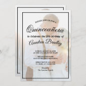 モダンエレガントフェイクVellumオーバーレイ誕生日 招待状 (正面/裏面)