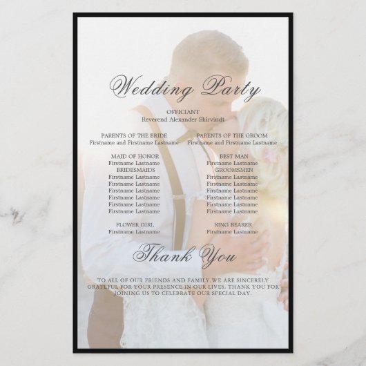 モダンエレガントフェイクVellum Overlay Photo Program (裏面)