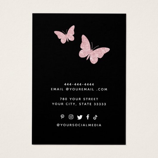 モダンエレガントフェミニン黒イヤリング表示カード (裏面)