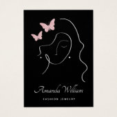 モダンエレガントフェミニン黒イヤリング表示カード (正面)