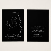 モダンエレガントフェミニン黒イヤリング表示カード (正面&裏面)