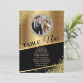 モダンエレガントフォト着席チャートカード 招待状 (スタンド正面)