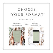 モダンエレガントフォーマルサググリーンウェディング 招待状