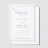 モダンエレガントフォーマル書結婚の ベラム紙招待状 (オフセット)