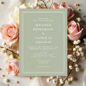 モダンエレガントフォーマルSage Green結婚's 招待状