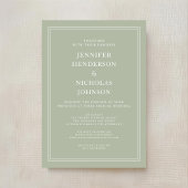 モダンエレガントフォーマルSage Green Virtual結婚s 招待状