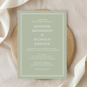 モダンエレガントフォーマルSage Green Virtual結婚s 招待状