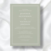 モダンエレガントフォーマルSage Green Virtual結婚s 招待状