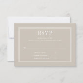 モダンエレガントフォーマルTaupe Beige Wedding RSVP (正面)