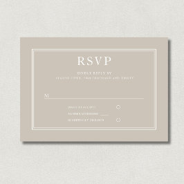 モダンエレガントフォーマルTaupe Beige Wedding RSVP