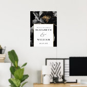 モダンエレガントフラワーウェディングウェルカムサイン ポスター (ホームオフィス)