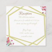 モダンエレガントフラワーウェディングレセプション エンクロージャーカード (正面)