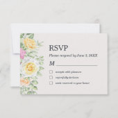 モダンエレガントフローラカラフルバラ サンキューカード (正面)