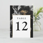 モダンエレガントフローラシックなテーブル番号 招待状 (スタンド正面)