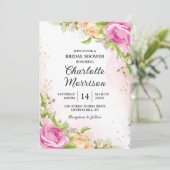 モダンエレガントフローラシックフローラブライダルシャワー 招待状 (スタンド正面)