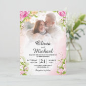 モダンエレガントフローラシック結婚写真 招待状 (スタンド正面)