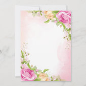 モダンエレガントフローラシック結婚写真 招待状 (裏面)