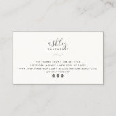 モダンエレガントフローラターコイズ水カラークラフト 名刺 (裏面)