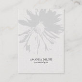モダンエレガントフローラテクスチャ白美容師 名刺 (正面)