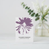 モダンエレガントフローラテクスチャ紫美容師 名刺 (スタンド正面)