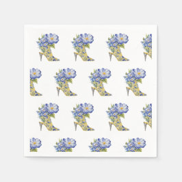 モダンエレガントフローラハイヒール スタンダードカクテルナプキン