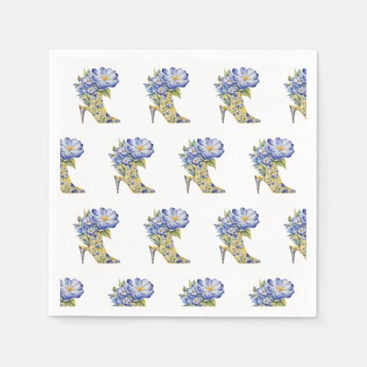 モダンエレガントフローラハイヒール スタンダードカクテルナプキン (正面)