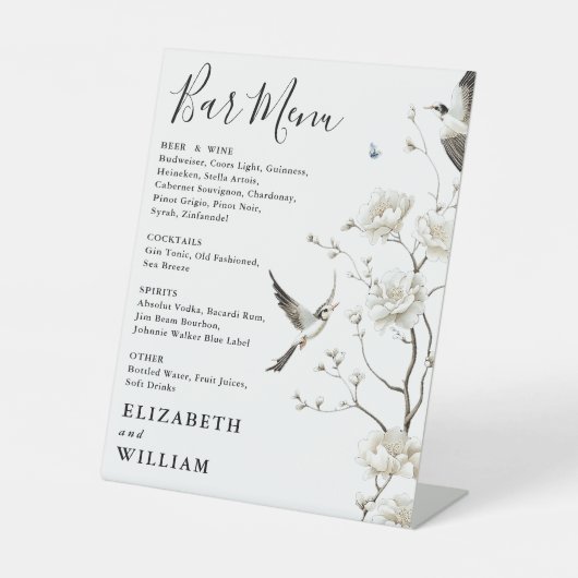 モダンエレガントフローラバーメ結婚ニュー 台座サイン (正面)