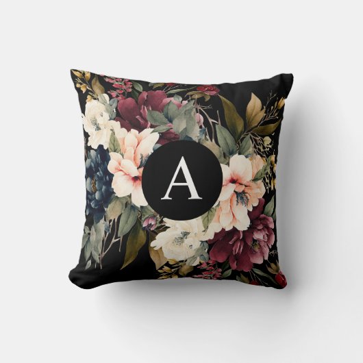 モダンエレガントフローラパーソナライズされた クッション (正面)