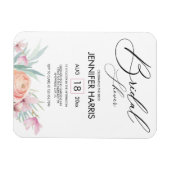 モダンエレガントフローラピンクローズブライダルシャワー マグネット (横)